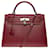 Hermès Kelly Handtasche 32 Sattlerleder Schulterriemen Chamonix Red H Rot  ref.829257
