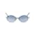 Óculos de sol aviador oval gradiente Fendi Azul Metal  ref.829800