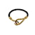 Hermès Bracciale Hermes in pelle intrecciata nera con gancio Jumbo in metallo dorato Nero  ref.830089