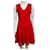 Paul Smith Black Rotes Fit-and-Flare-Kleid aus Woll-/Viskose-Jersey von Paul Smith Wolle  ref.830120