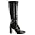 Stivali al ginocchio con morsetto in pelle verniciata nera Gucci Nero  ref.830591