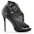Alexander McQueen Black Leather Faithful Zipped Peep Toe Ankle Boots  ref.830785