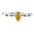 Autre Marque Sortija en oro blanco y 5 Diamantes, uno de los cuales tiene forma de pera 0.40 cts amarillo dorado y 4 más claro a cada lado de los hombros redondos de 0.01 Cts . Hardware de plata  ref.831001