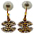 Gold-Toned Chanel CC Earrings Golden Metal  ref.831756