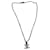Silberfarbene CC-Halskette mit Strasssteinen von Chanel Metall  ref.831857