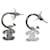 Silberfarbene Chanel Dangling CC Ohrringe Metall  ref.831863