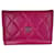 Carteira Chanel de couro de cordeiro rosa  ref.831915