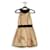 Miu Miu - Mini-robe dos nu en jacquard/nylon doré métallisé avec bordures noires Polyamide  ref.839563
