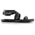 Sandalias negras tejidas de rafia con tira al tobillo de Christian Dior Negro  ref.840654