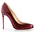 Christian Louboutin Burgundy Patent Leather Almond Toe Pumps Red Dark red  ref.840679