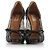 Sapato plataforma peep toe de renda preta Valentino Garavani com laço de couro - vista 3