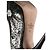 Sapato plataforma peep toe de renda preta Valentino Garavani com laço de couro - vista 8