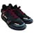 Lanvin Sneakers Black Blue Dark red Purple Navy blue Leather Rubber Elastane Polyamide  ref.841340