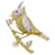 Broche boucheron, "Pájaro en su rama", oro amarillo, Platino. Diamante  ref.841852