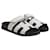 Hermès Des sandales Cuir Noir Blanc  ref.841860