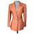 Chanel Vestes Soie Lin Rose Orange Corail  ref.843041