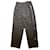 Annata di Chanel 1990S pantaloni sartoriali con logo laterale Nero Bianco Gold hardware Seta Lana  ref.845536