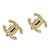 Chanel Pendientes CC de perlas Dorado Metal  ref.846181