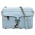 Rebecca Minkoff Bolsa transversal azul bebê com corrente prateada