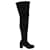 Rene Caovilla Crystal-Embellished Heel Knee High Boots in Black Velvet  ref.846270