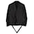 Lanvin Single-Breasted Combo Blazer in Black Wool  ref.846291