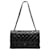 Mademoiselle Ristampa Chanel 2.55 Borsa con patta in pelle di agnello nera a righe Nero  ref.846332