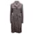 Loro Piana Einreihiger langer Mantel aus brauner Wolle  ref.846504