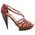 Lanvin Rouge Leather Interwoven High Heels Red  ref.846515