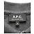 Apc alla.P.C. Polo con logo ricamato in cotone grigio - vista 4