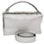 FENDI Hand Bag Leather 2way Silver Auth 38070 Silvery  ref.848504
