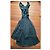 Donna Karan Black Label Drapiertes Abendkleid Dunkelblau - Ansicht 4