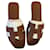 Hermès Oran sandals Marrone Pelle  ref.850246