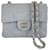 Timeless Chanel mini borsa a tracolla quadrata in jersey di cotone blu hardware argento SHW vintage Blu chiaro Pelle  ref.850296