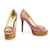 Brian Atwood Pink Purple Suede Open Toe Pumps Slim High Wooden Heels Shoes sz 37  ref.851262