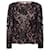 Diane Von Furstenberg DvF 'Belle' haut noir à manches longues avec maille en dentelle florale à sequins Chair  ref.851308