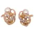 Autre Marque Boucles d'oreilles or jaune 750%o effet tressé serties de diamants et perles Bijouterie dorée  ref.851316