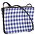 Céline Borsa a tracolla Celine Trio Gingham in cotone blu e bianco - vista 3