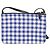 Céline Borsa a tracolla Celine Trio Gingham in cotone blu e bianco - vista 7