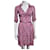 Diane Von Furstenberg Wickelkleid aus Seide mit DvF-Jessica-Print Pink Weiß  ref.851647