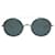 Thom Browne Sonnenbrille aus Metall mit ovalem Gestell Schwarz  ref.851766