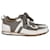 Hermès Zapatillas Hermes Tie-Break Low Top en cuero blanco y gris Multicolor  ref.851993