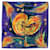 Foulard Hermès gavroche Feux du Ciel en violet, soie orange et bleu foncé Multicolore  ref.851996