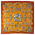 Hermès carré Ferronnerie scarf in burnt orange, buttercup and silver silk  ref.851998