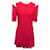 Vestido vermelho Alexander McQueen com mangas cortadas e saia rodada Seda  ref.852016