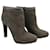 Fendi dark grey ankle boots with pewter leather & metal trim  ref.852017