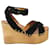 Céline Celine Phoebe Platform Wedge Sandals in Brown Wood   ref.852968