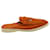 Mules Babouche Charms Loro Piana en Daim Orange Suede  ref.852990