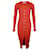 Autre Marque Vestido de punto con botones a presión y escote en V de Dion Lee en lana roja  ref.853153