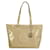 Armani Jeans Cream PVC Large Satchel Tote Shopper Handbag w. Charm Bag superb! Plastic  ref.853835