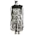 Diane Von Furstenberg DVF Fan Flower Yarra Habotai Dress Black White Silk  ref.854234